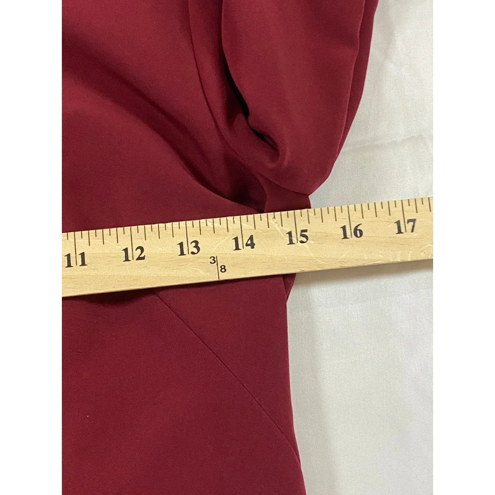 Milly Burgundy Tiered Bell Sleeve Crepe Shift Dress‎ Cocktail Valentines Size 2
